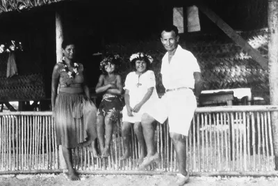 Deborah and Edmond Szekely and their children in Tahiti.