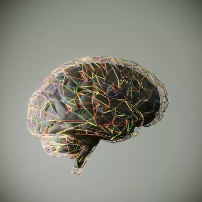 Image of a human brain with colorful lines indicating brain power