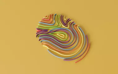 Colorful illustration of a fingerprint.