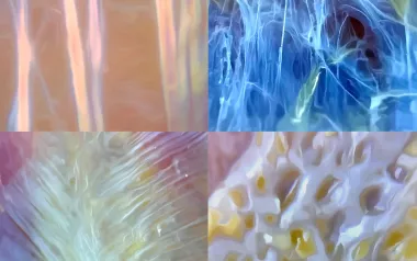 Four images of college organization.