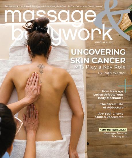 Massage and Bodywork magazine cover March/April 2023