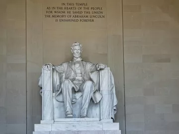 Abraham Lincoln Memorial Statue in Washington, D.C.